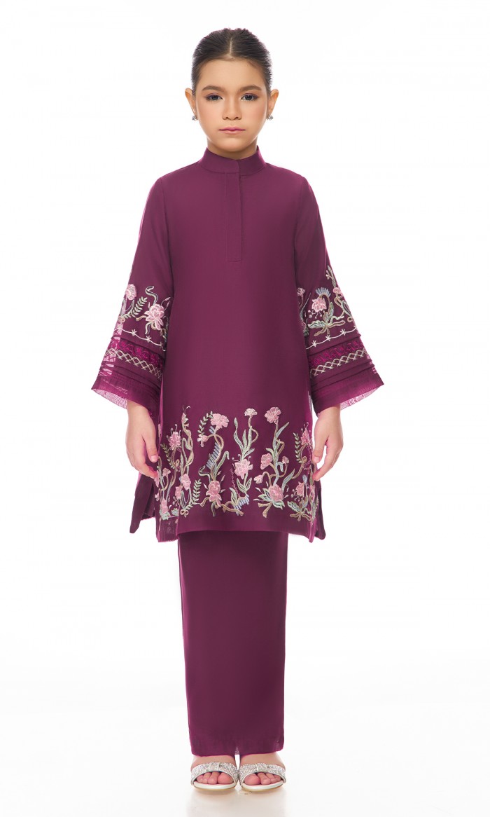 Emerie Kurung Kids in Old Mauve