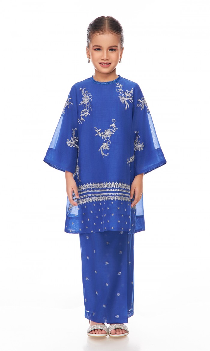 Fatheera Kurung Kids in Marian Blue