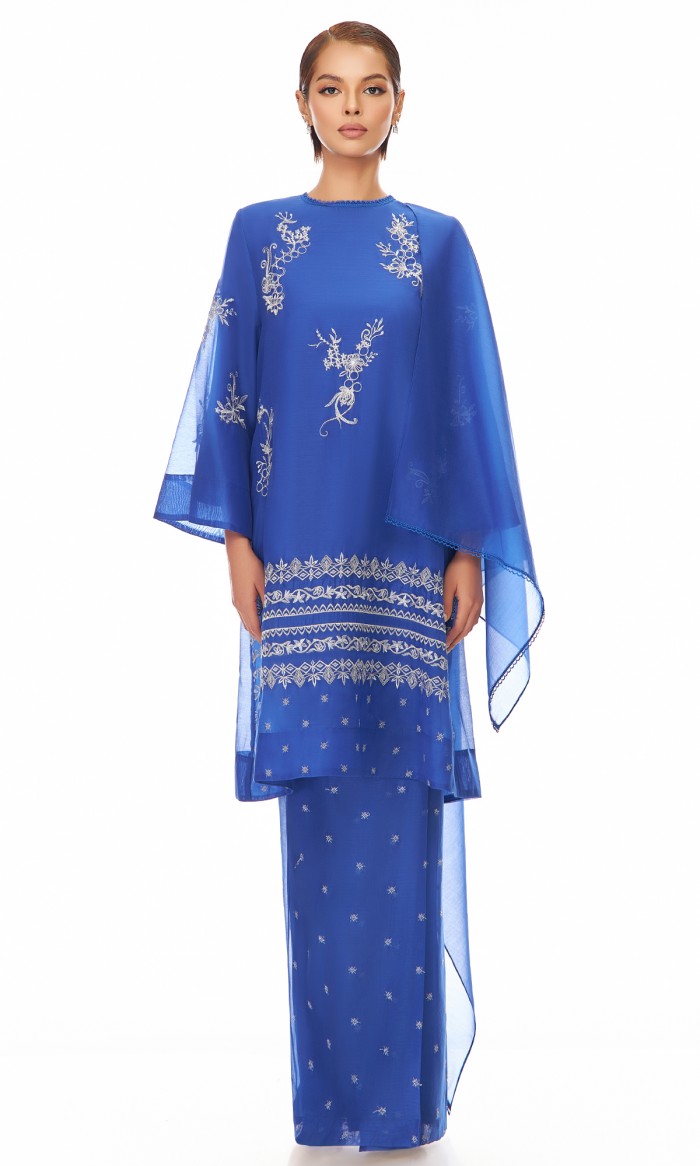 Fatheera Kurung in Marian Blue