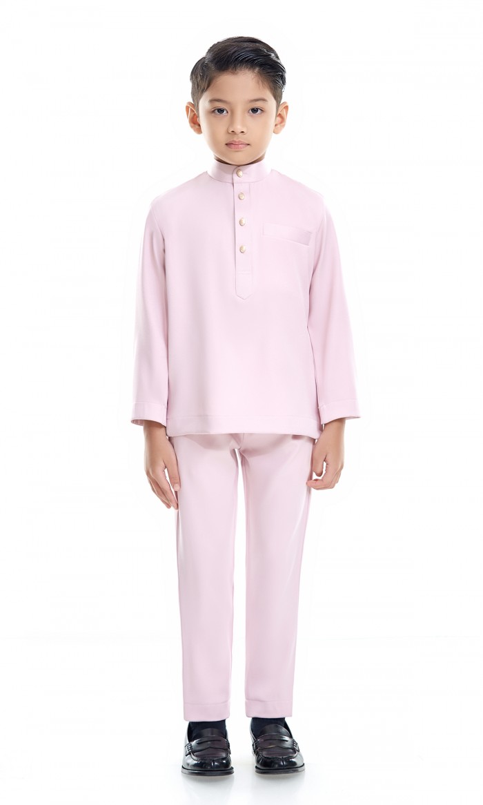 Fahaad Baju Melayu Kids in Pastel Pink (AS-IS)