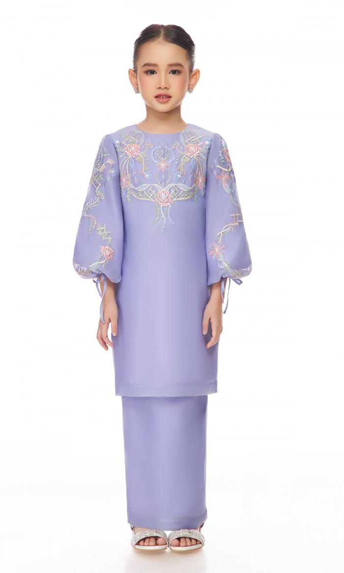 Giselle Kurung Kids in Periwinkle Purple