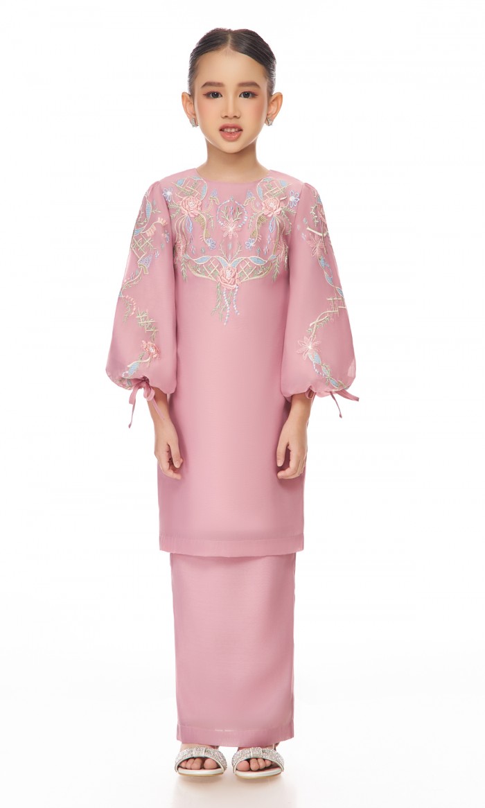 Giselle Kurung Kids in Mauve pink