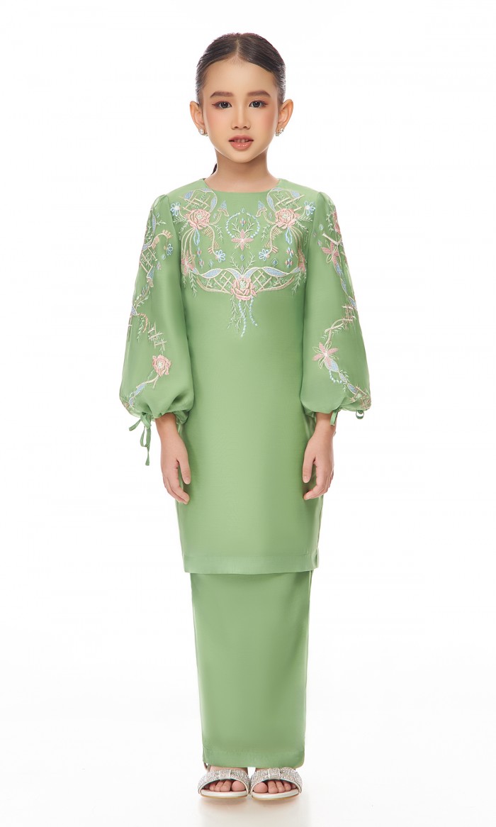 Giselle Kurung Kids in Pear Green