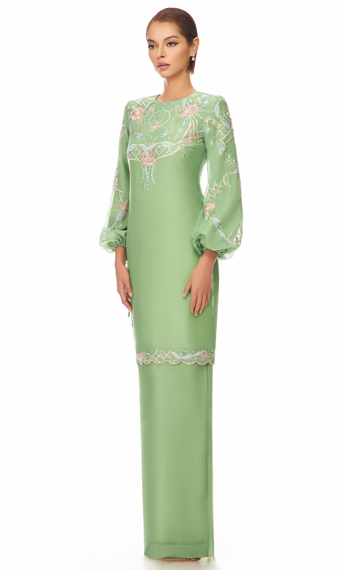 Giselle Kurung in Pear Green