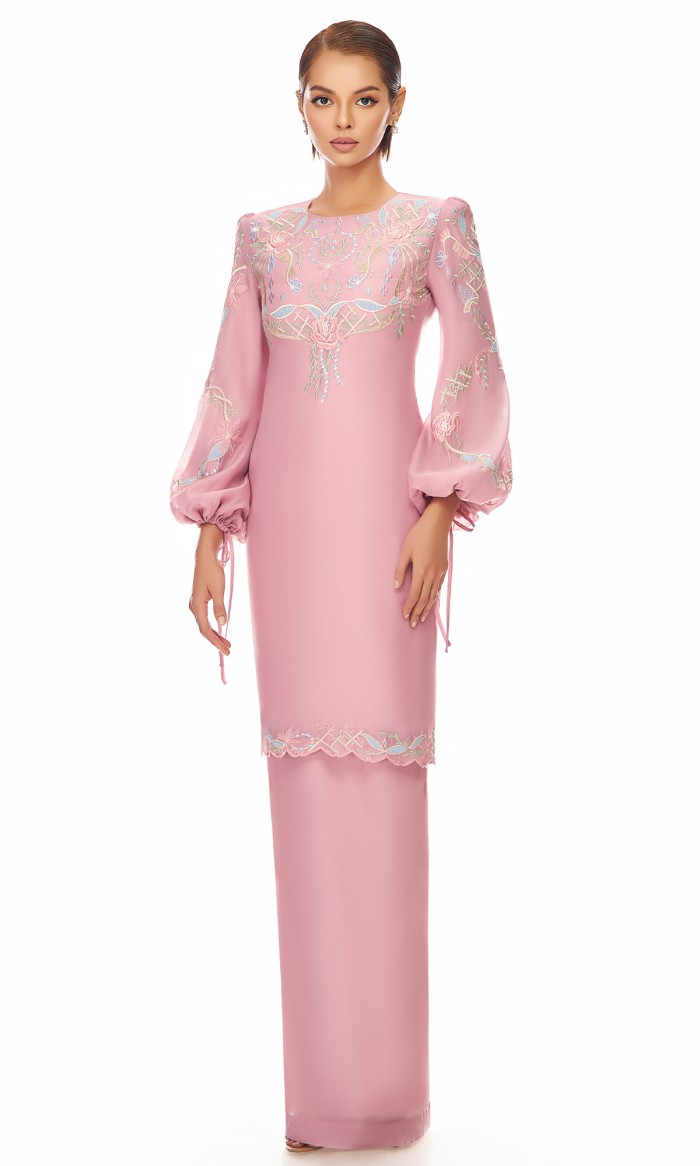 Giselle Kurung in Mauve pink