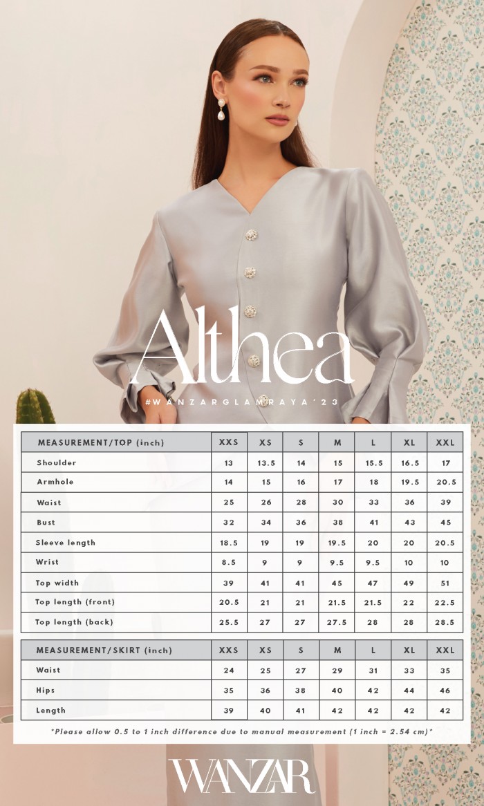 Althea Kurung in Cloud Silver (AS-IS)