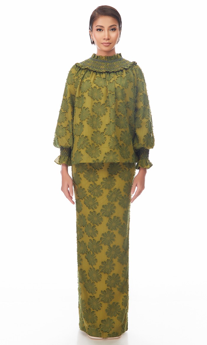 Indira Kurung in Seaweed Green