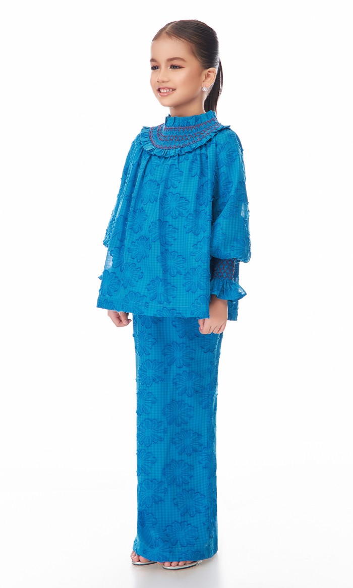 Indira Kurung Kids in French Blue