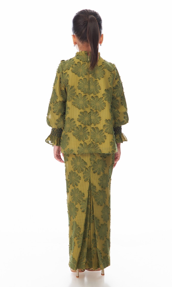 Indira Kurung Kids in Seaweed Green