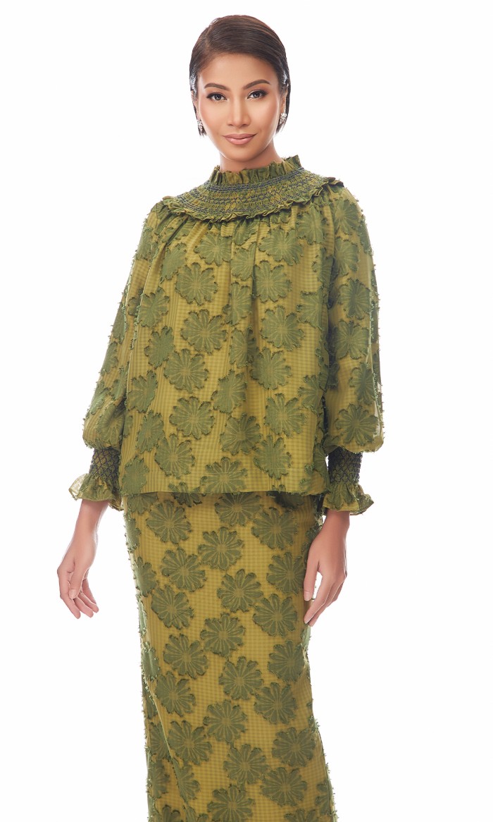 Indira Kurung in Seaweed Green