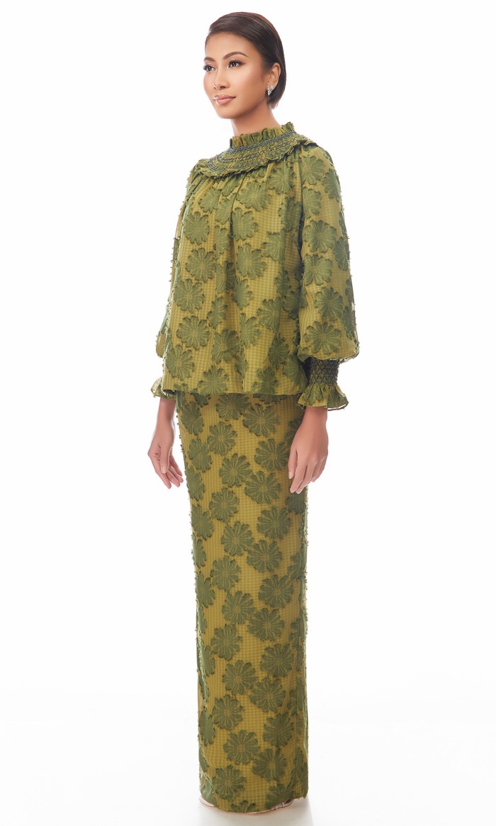 Indira Kurung in Seaweed Green