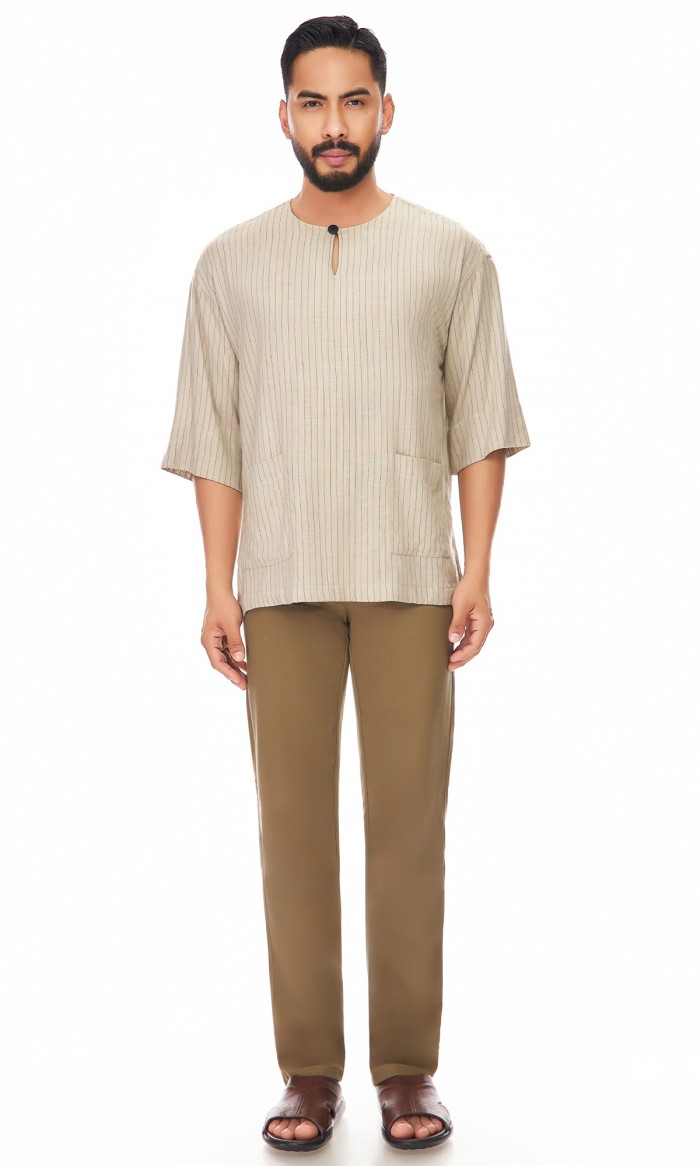 Irham Kurta in Light Beige