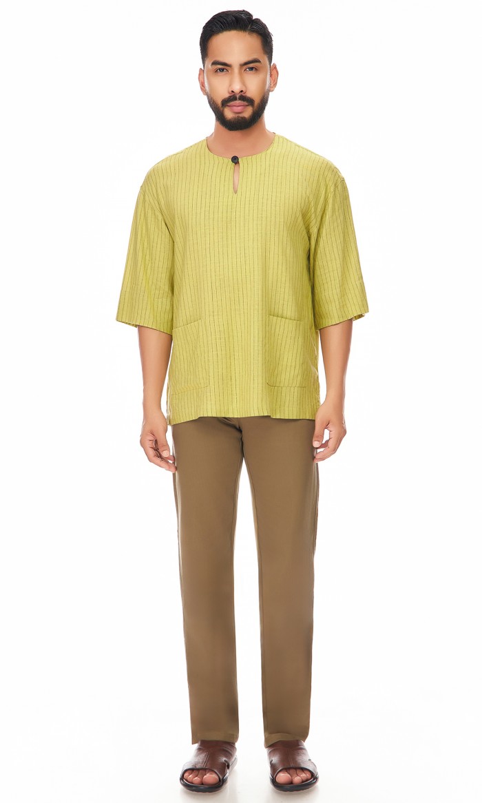 Irham Kurta in Lime Green