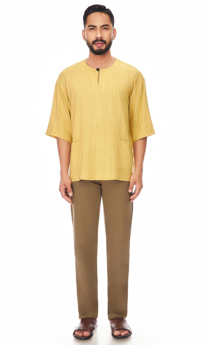 Irham Kurta in Corn Yellow