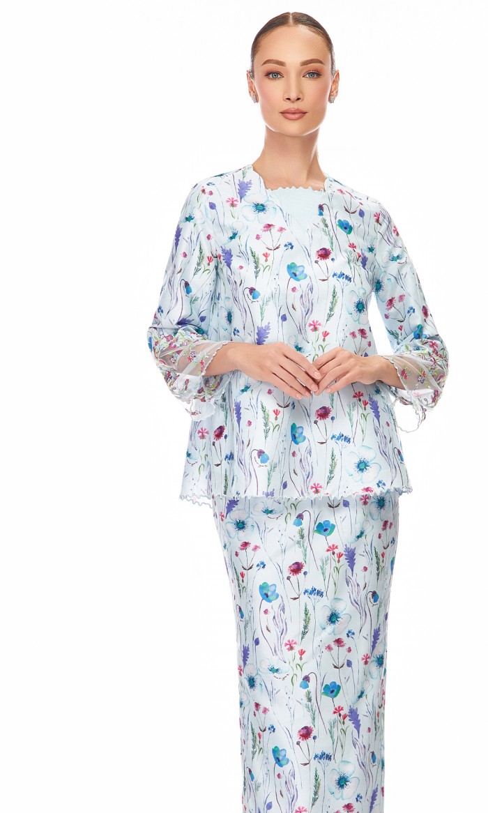 Isadora Kurung in Light Grayish Cyan