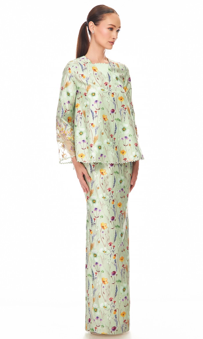 Isadora Kurung in Lime Green