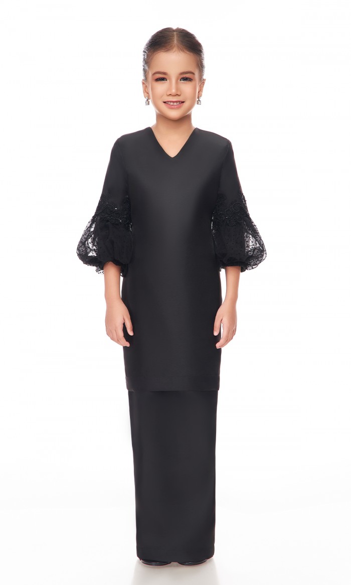 Junea Kurung Kids in Jet Black