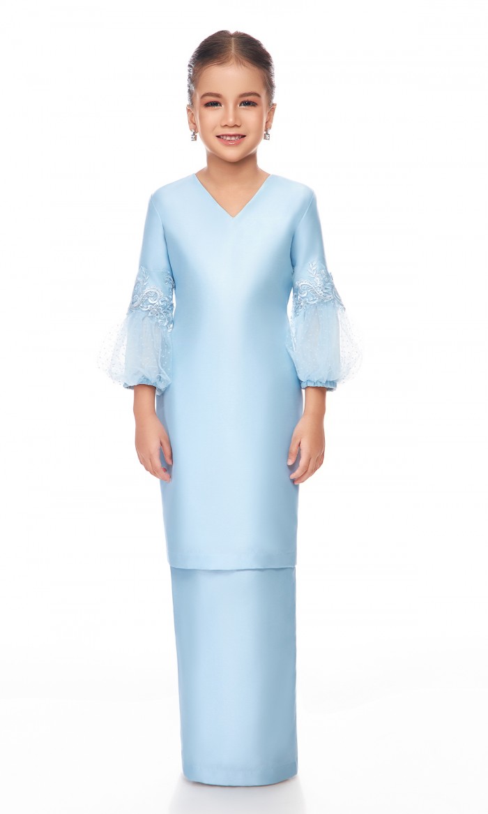 Junea Kurung Kids in Baby Blue