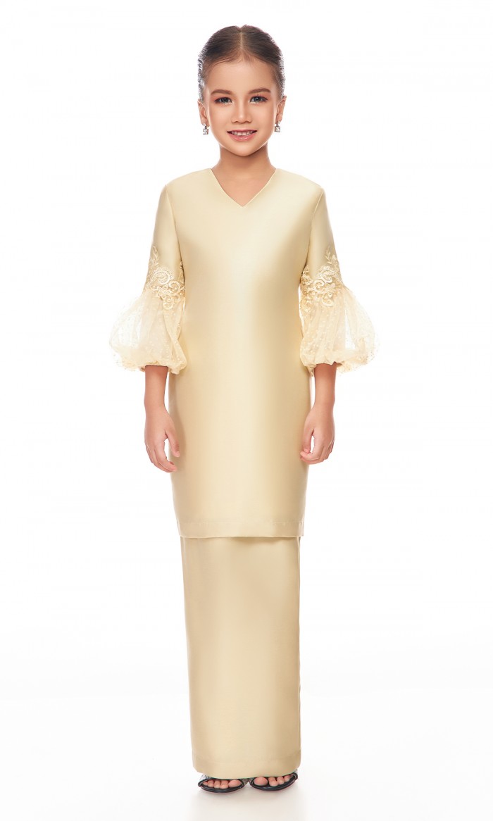 Junea Kurung Kids in Champagne Gold