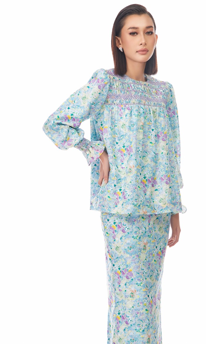 Anthea Kurung in Tropical Blue