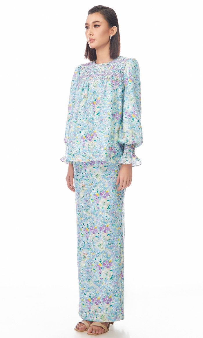 Anthea Kurung in Tropical Blue