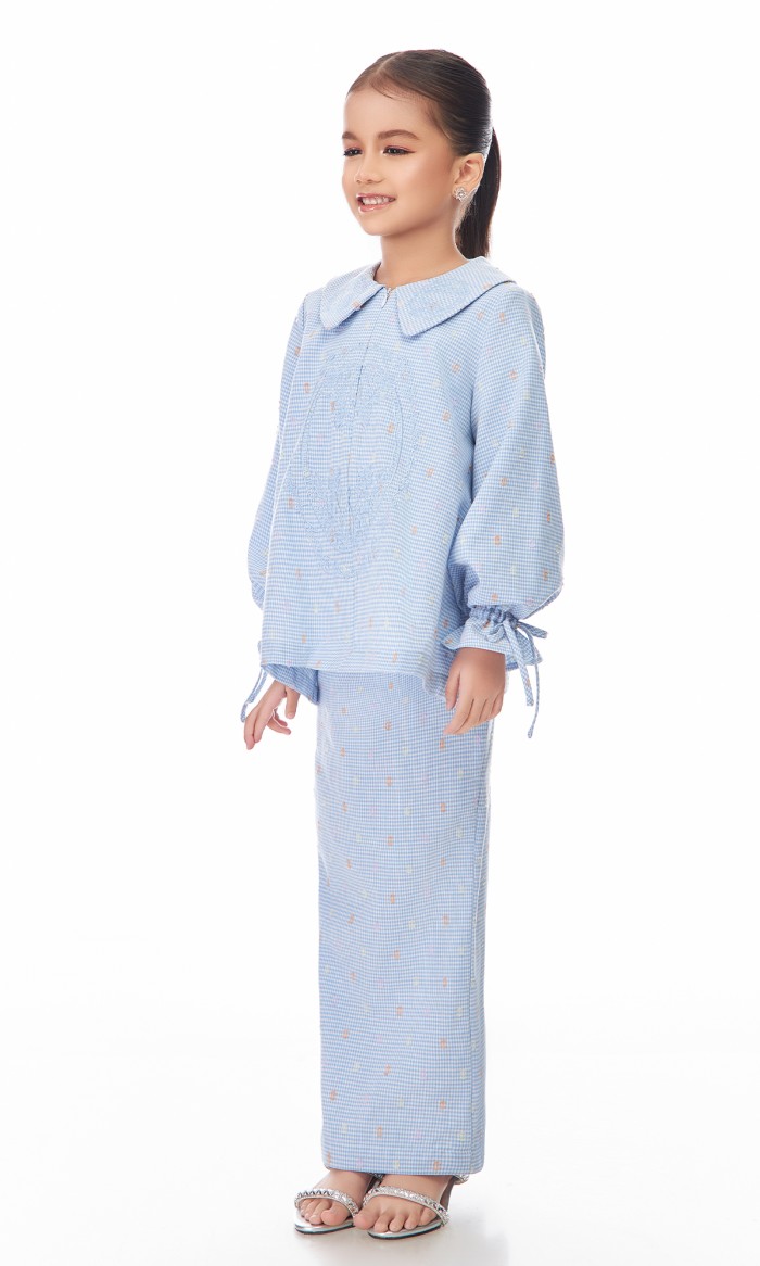 Lenora Kurung Kids in Delicate Blue