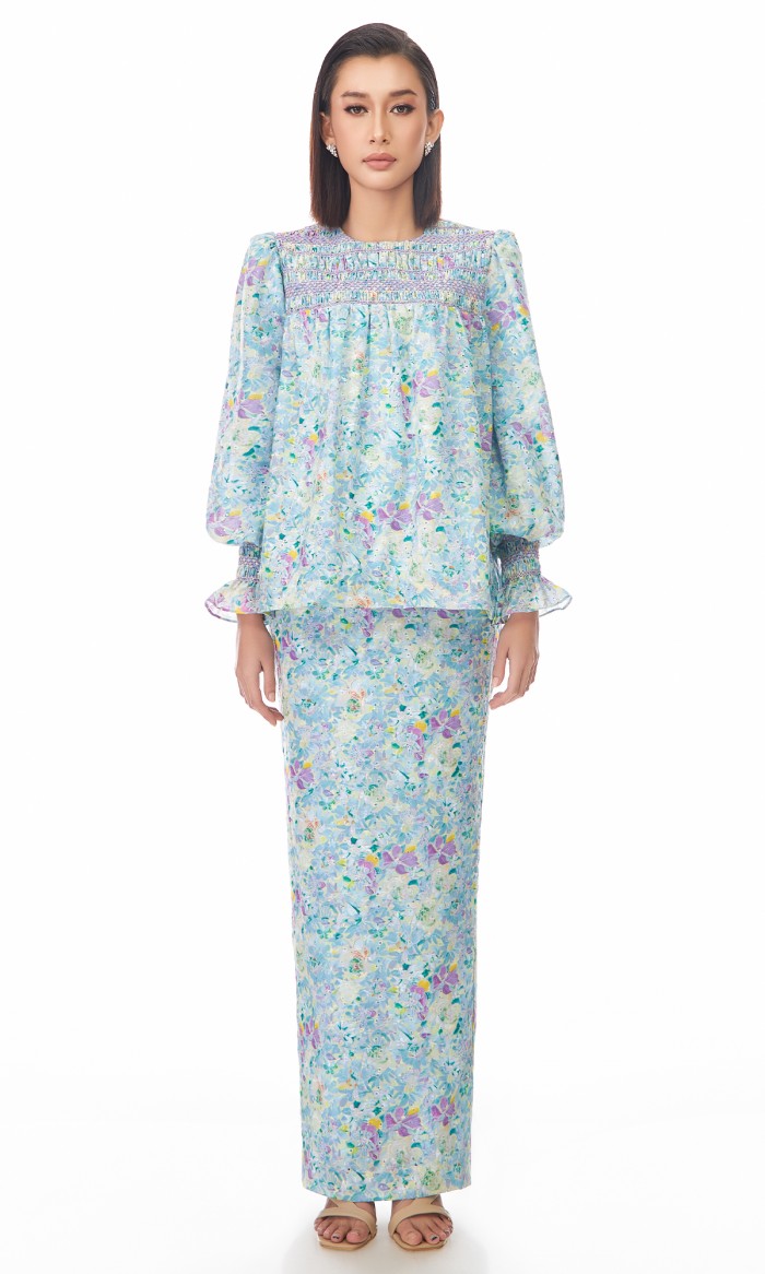 Anthea Kurung in Tropical Blue