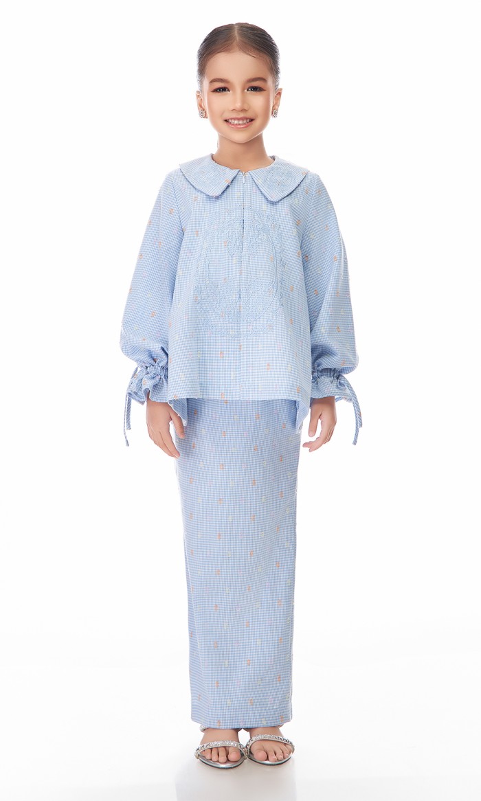 Lenora Kurung Kids in Delicate Blue