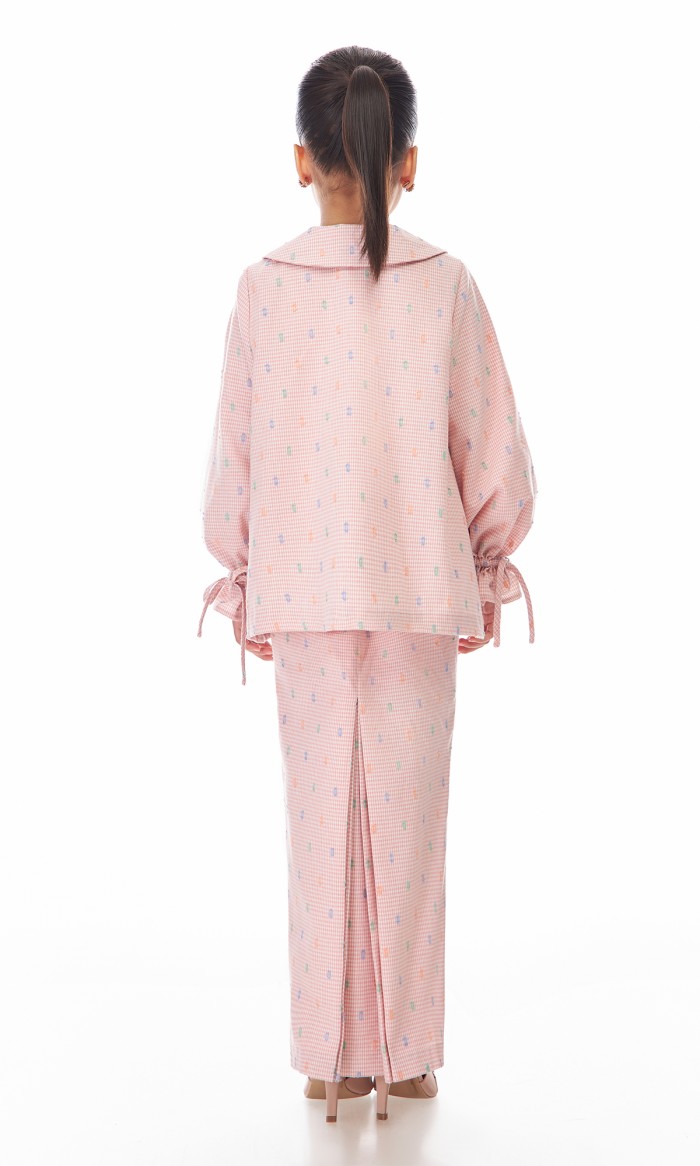 Lenora Kurung Kids in Blush Pink