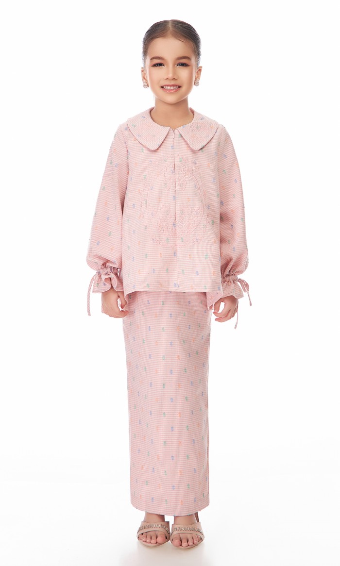 Lenora Kurung Kids in Blush Pink