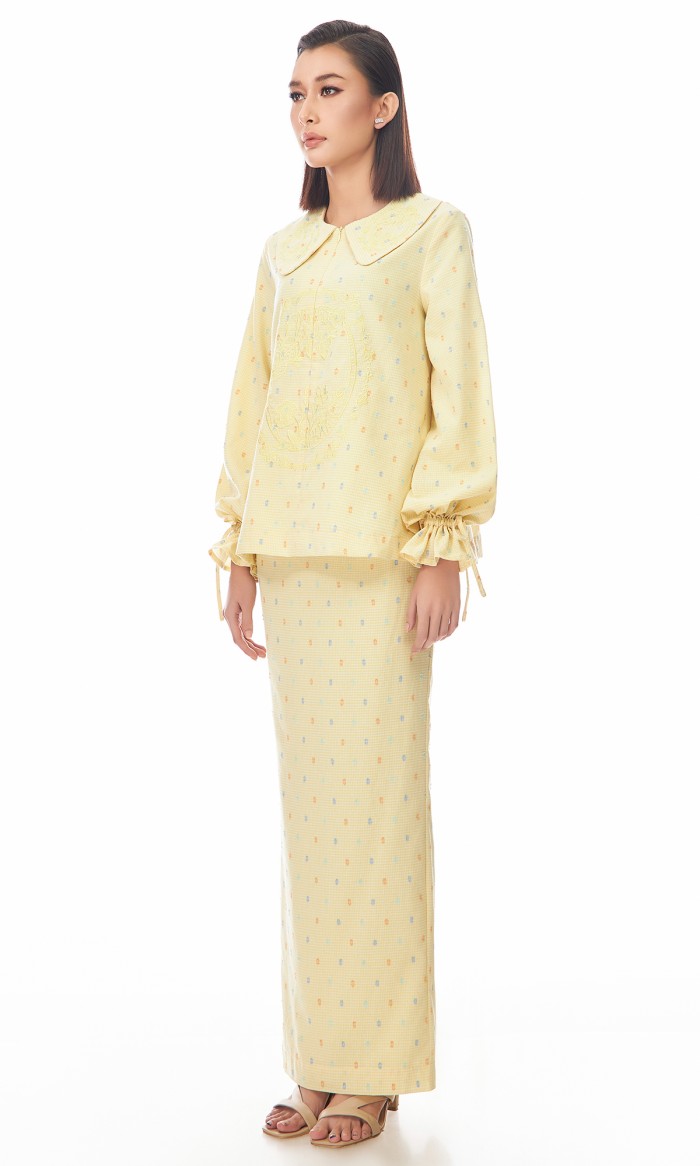 Lenora Kurung in Lemon Yellow