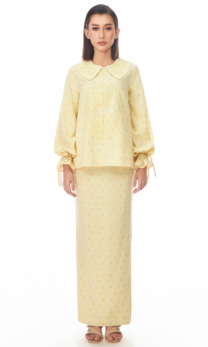 Lenora Kurung in Lemon Yellow