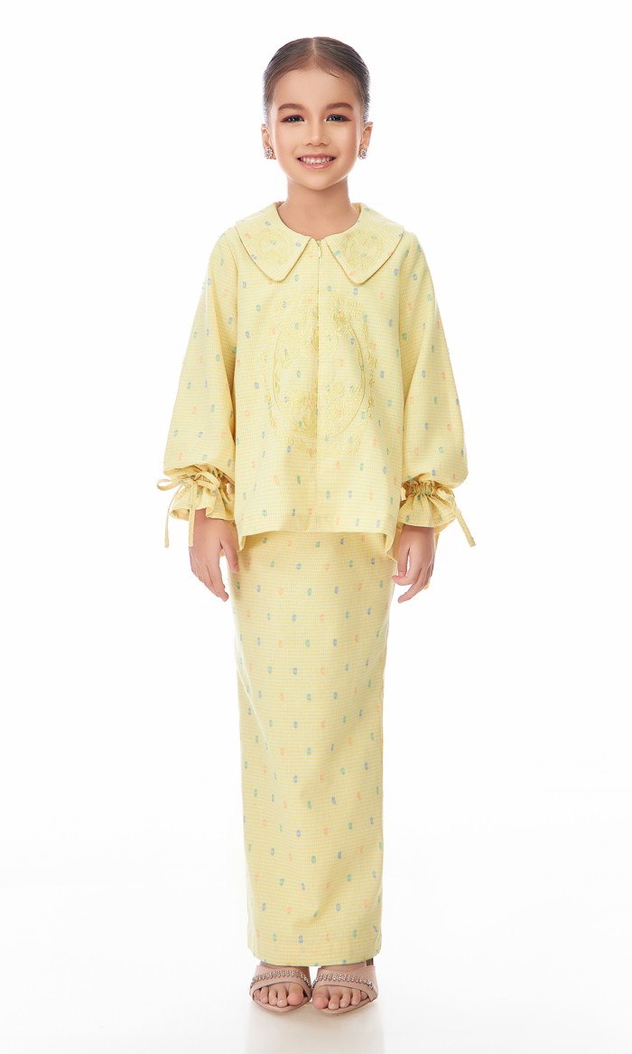 Lenora Kurung Kids in Lemon Yellow