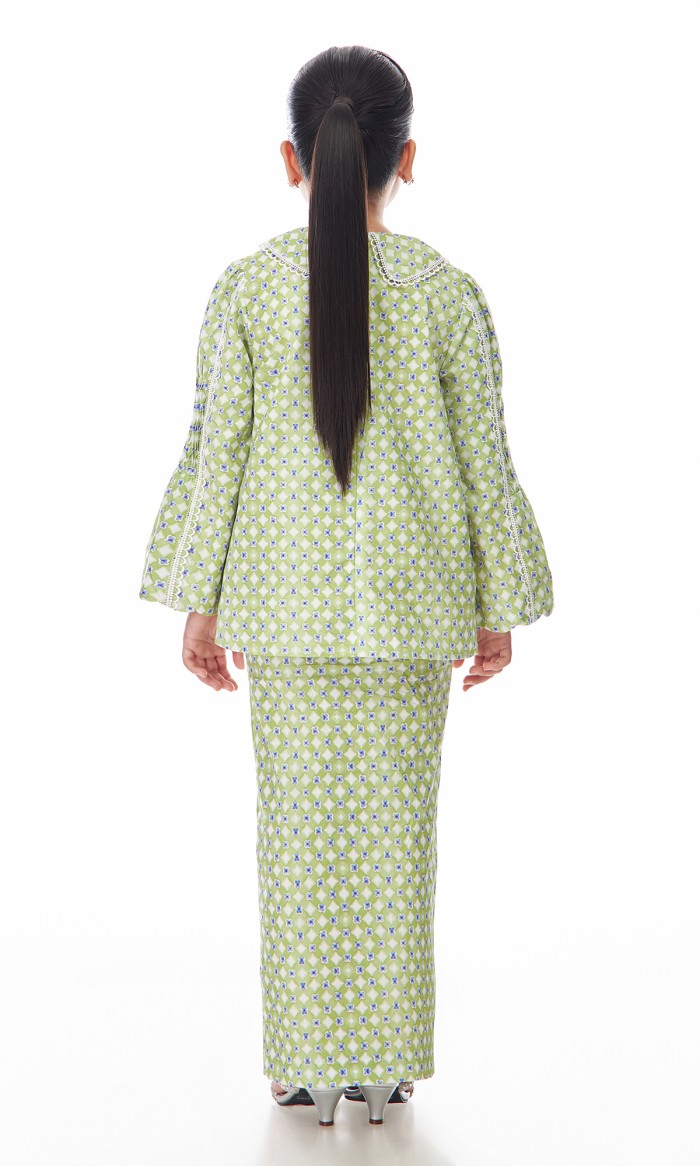 Louisa Kurung Kids in Apple green