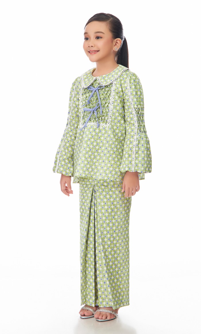 Louisa Kurung Kids in Apple green