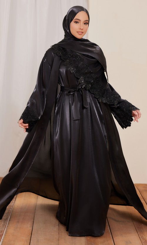 Mahreen Dress in Rich Black (AS-IS)