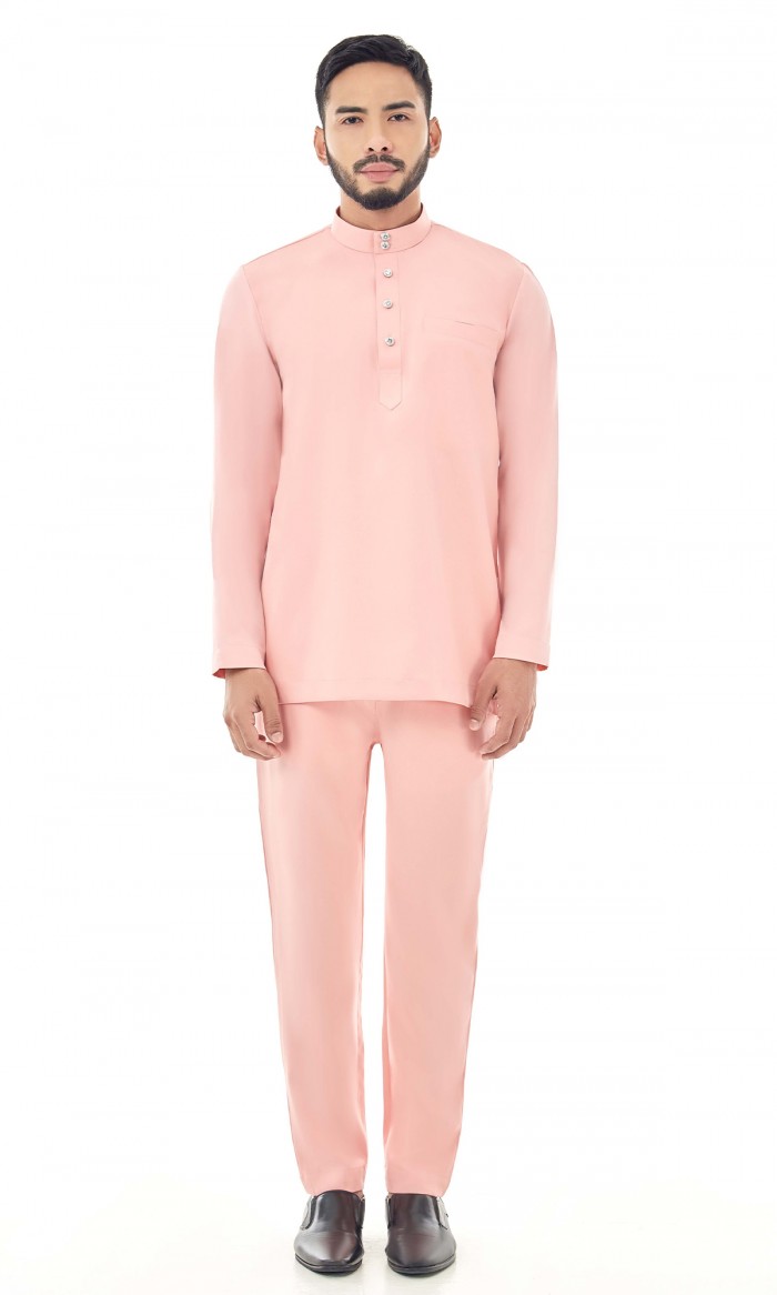 Malik Baju Melayu in Salmon Pink (AS-IS)