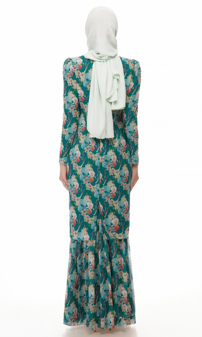 Maria Kurung in Teal Green