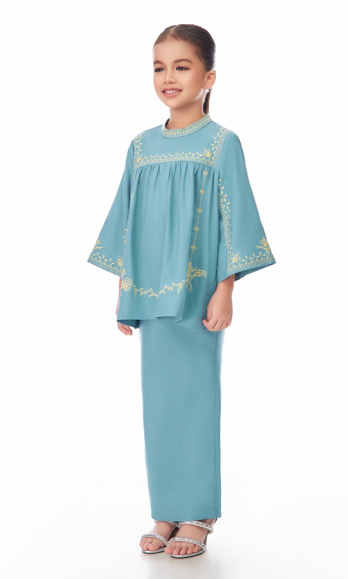 Maude Kurung Kids in Genoa Green