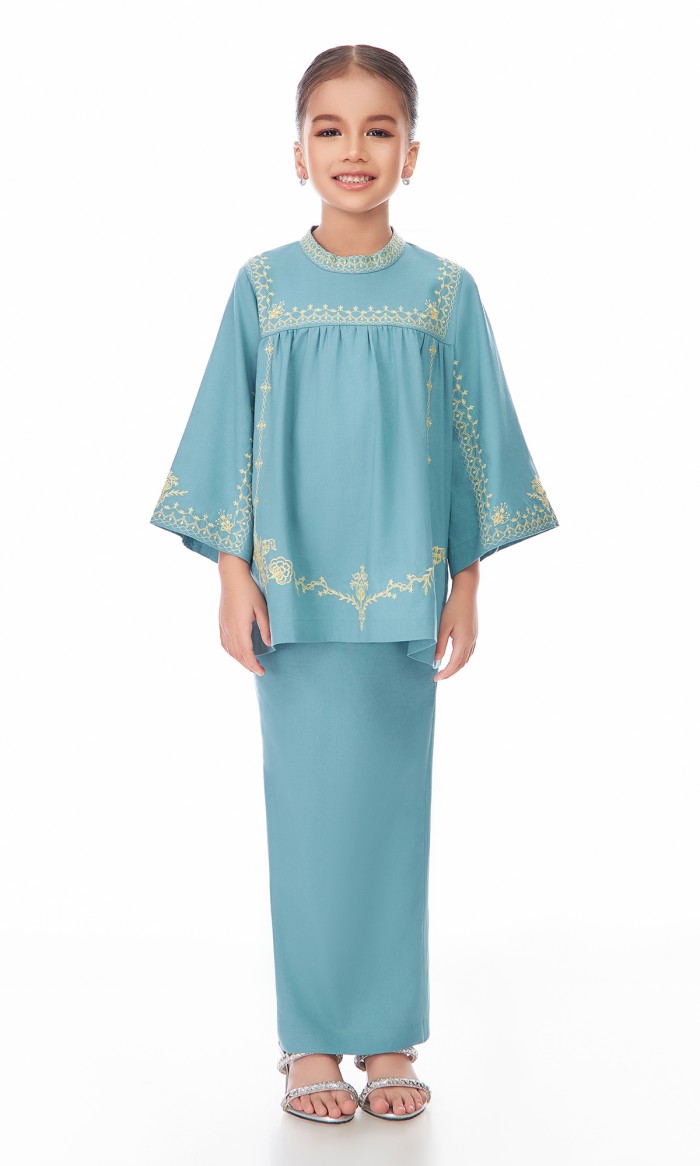 Maude Kurung Kids in Genoa Green