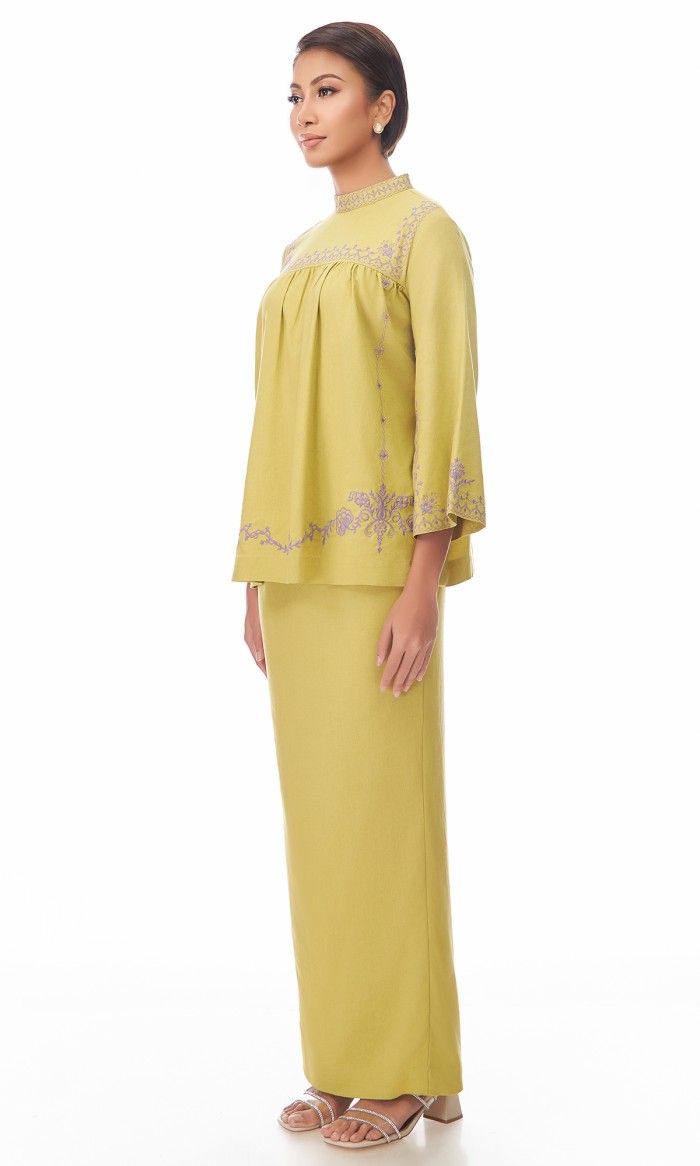 Maude Kurung in Chartreuse Green