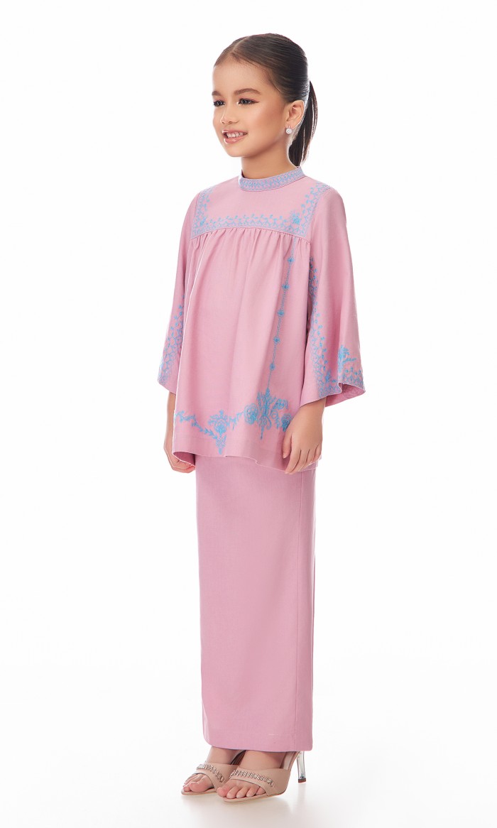 Maude Kurung Kids in Ballerina Pink