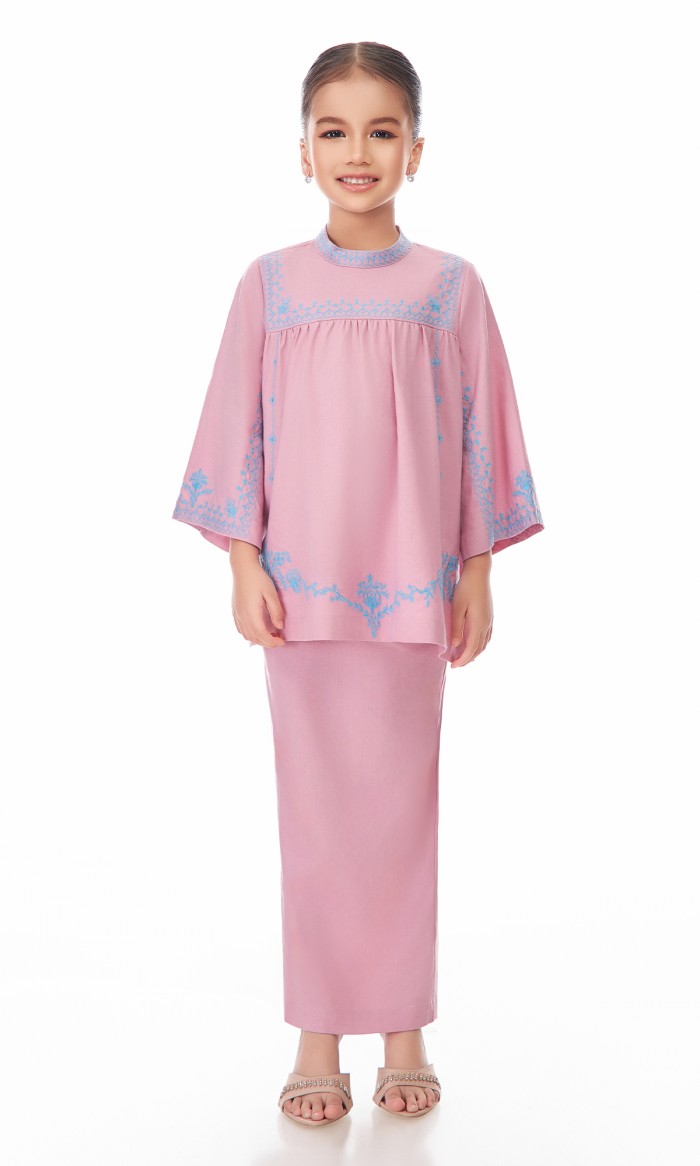 Maude Kurung Kids in Ballerina Pink