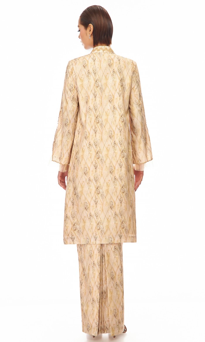 Mauven Kurung in Beige Cream