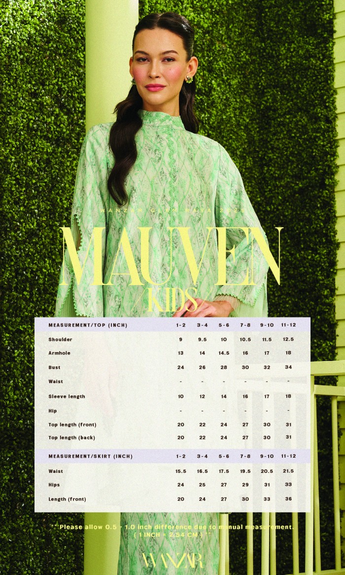 Mauven Kurung Kids in Celadon Green