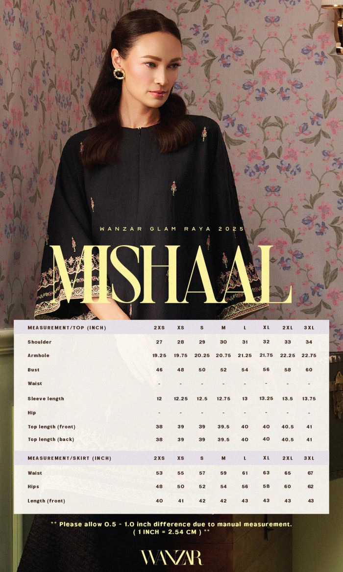 Mishaal Kurung in Sable Black