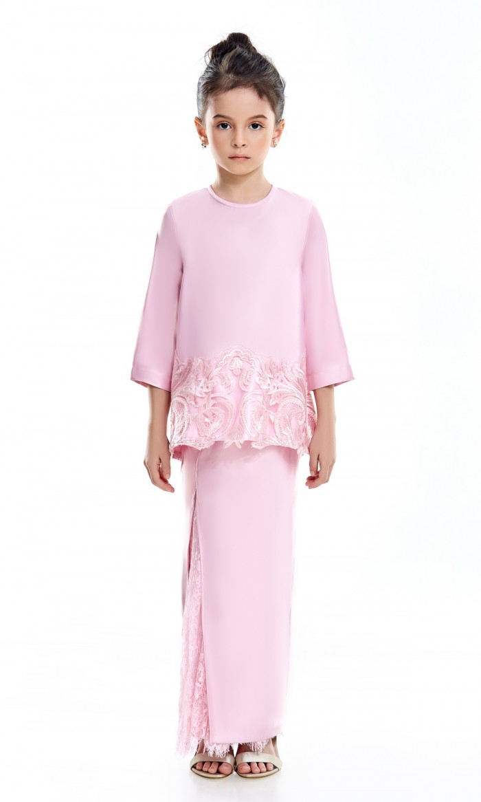 Myrine Kurung Kids in Blush Pink (AS-IS)