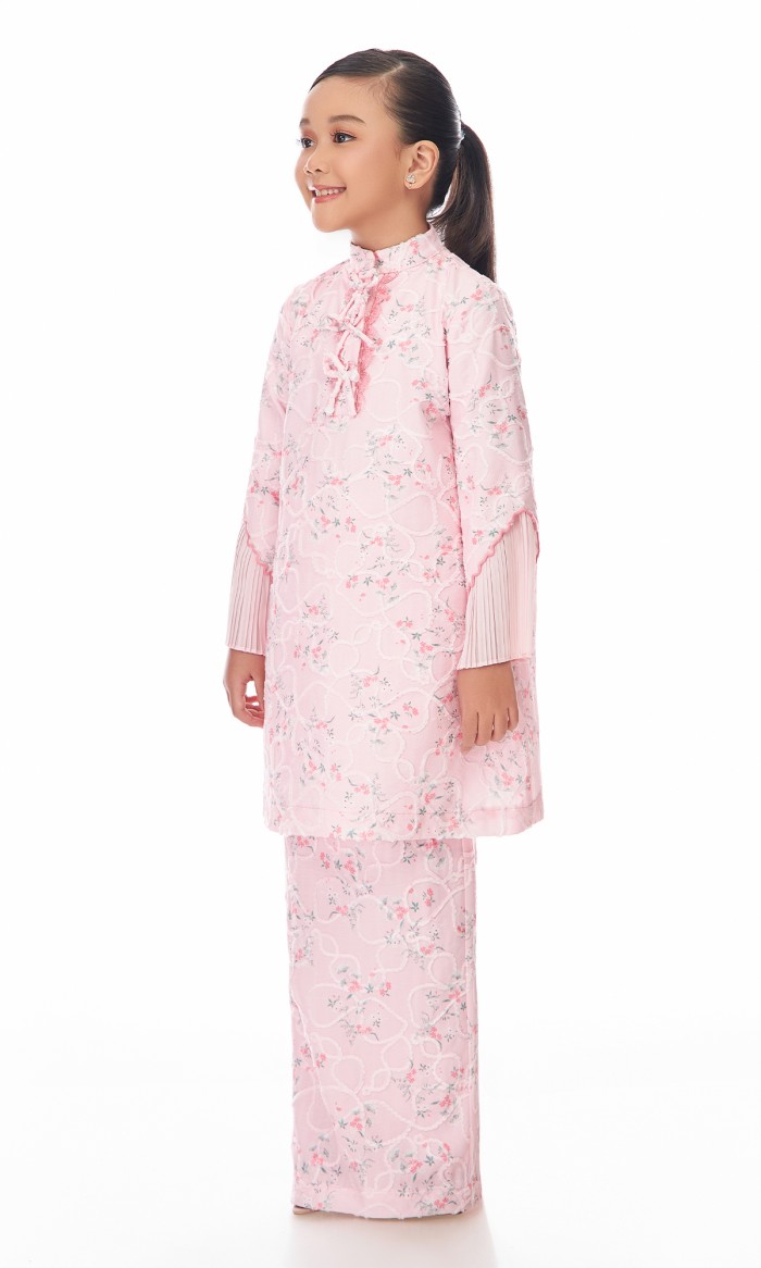 Nerissa Kurung Kids in Baby Pink