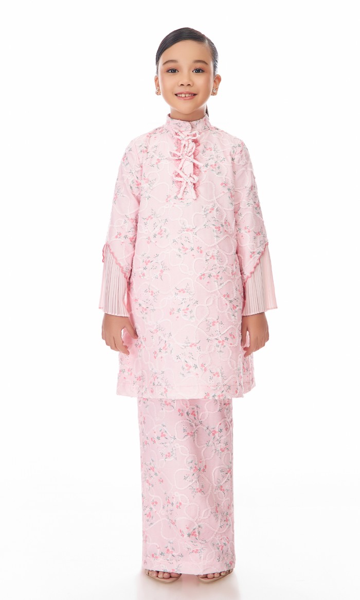 Nerissa Kurung Kids in Baby Pink