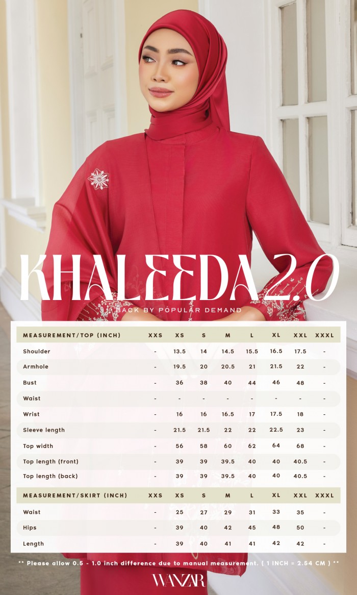 Khaleeda Kurung 2.0 in Carmine Maroon